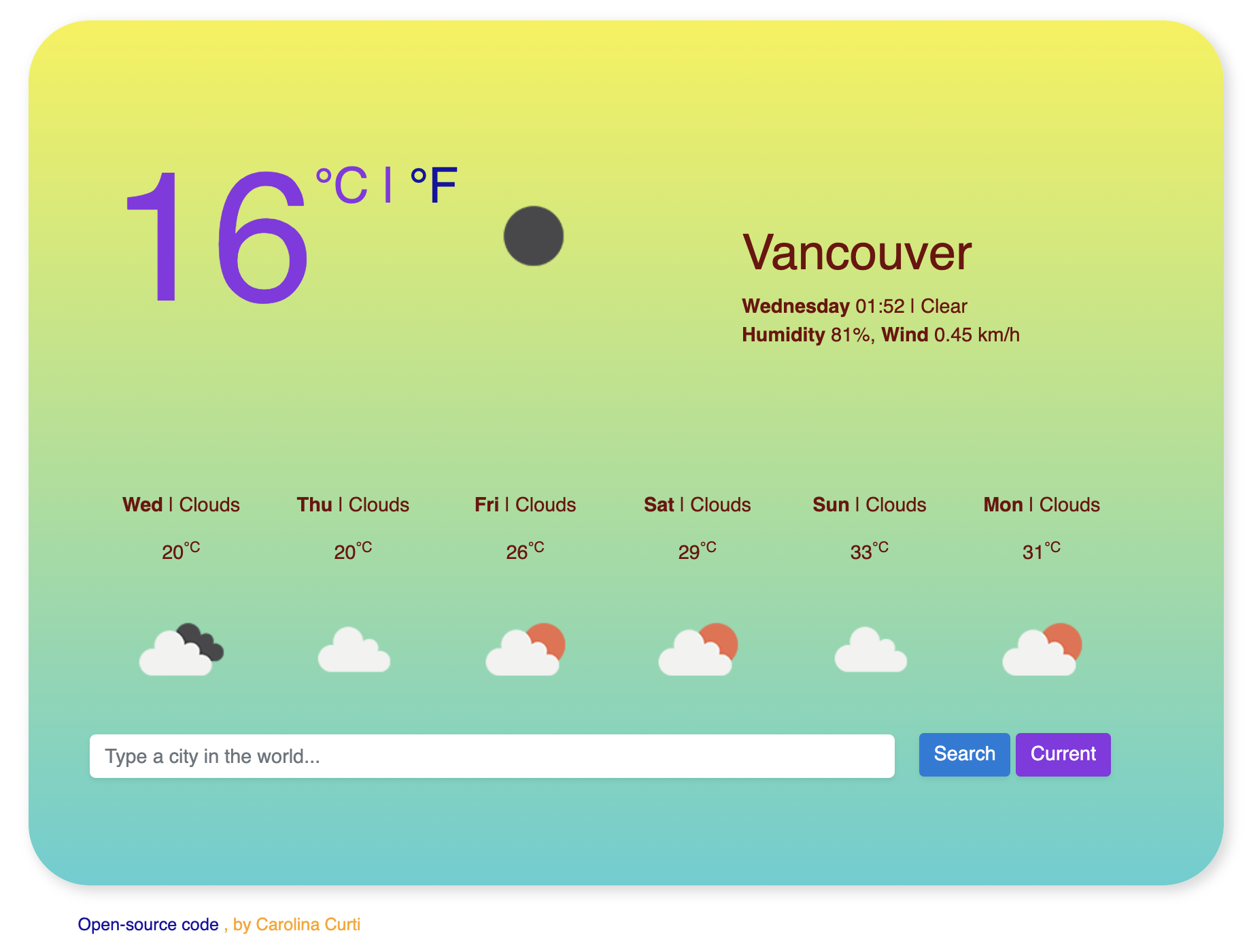 Weather project website